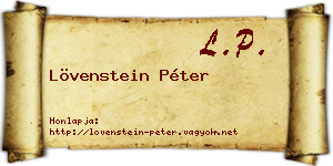 Lövenstein Péter névjegykártya